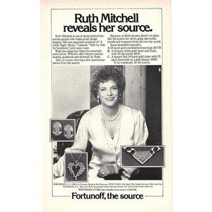Ruth Mitchell Jewelry Advertisement Vintage Print Fortunoff The Source 1970s